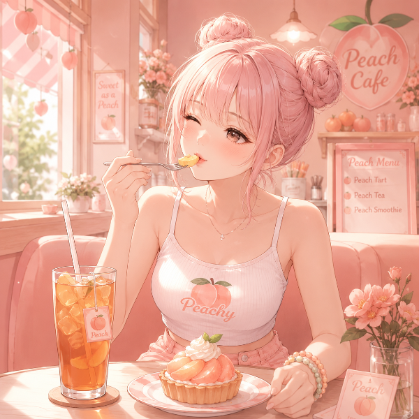 桃タルト＆ピーチティー（ピーチちゃん）