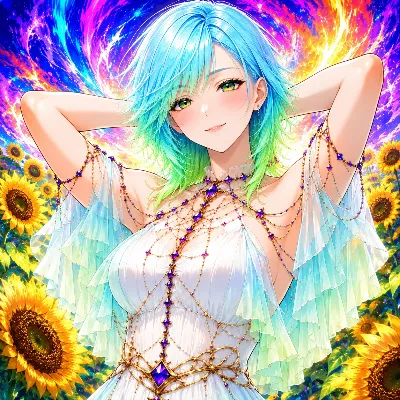 ひまわり畑の宝石少女