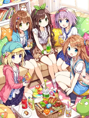 お菓子だらけの放課後パーティー