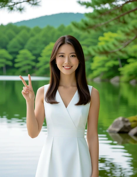 湖畔の爽やかピース