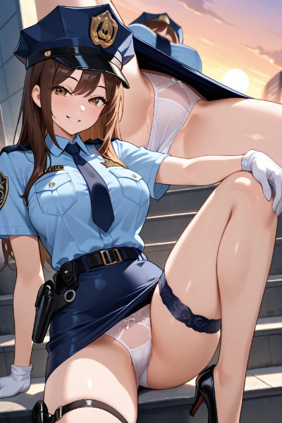 夕方婦警