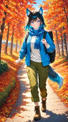 🐺 秋景色 〜紅葉狩りだ！山を駆け回るぜ！〜🍁🐾