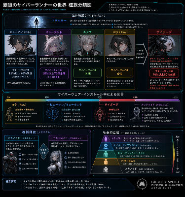 銀狼のサイバーランナーの世界の種族