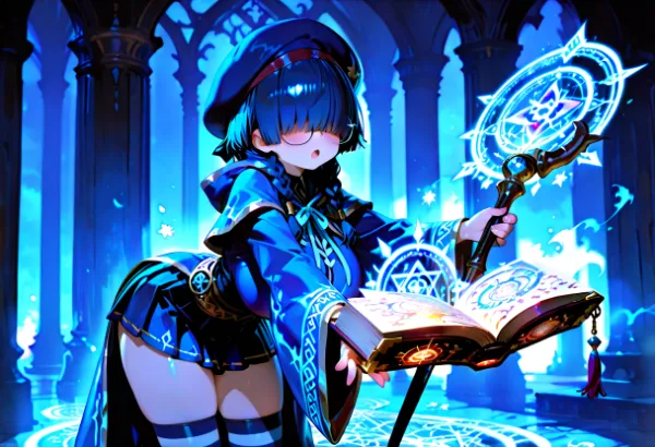 おかっぱメカクレ巨乳メガネっ娘青魔導士ちゃん。