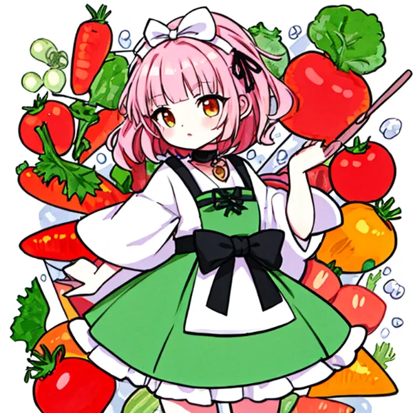 野菜の森で輝く収穫の妖精「顔の違い」