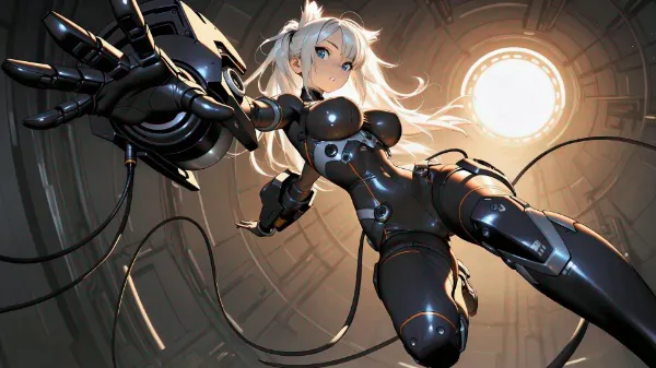 銀髪の少女、宇宙船の闇を駆ける
