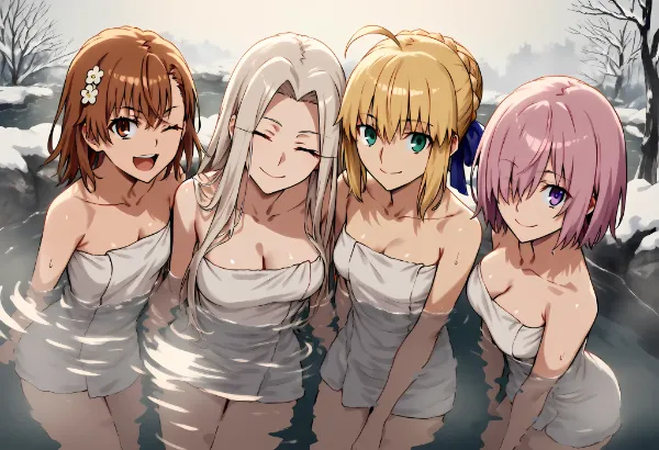 リクエストでFGO＆とあるの4人で温泉！