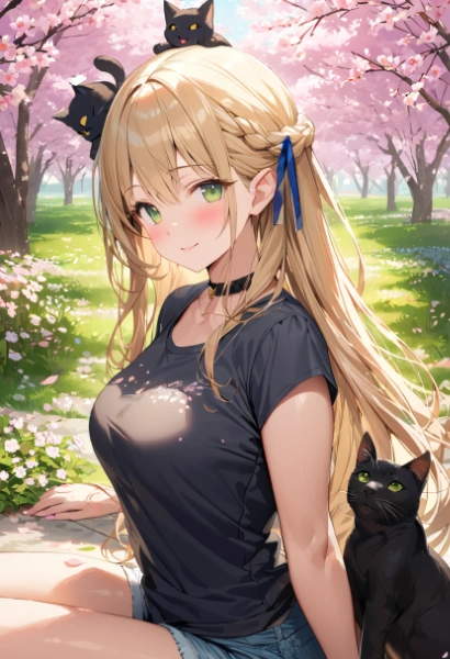 ねこさんとお花見