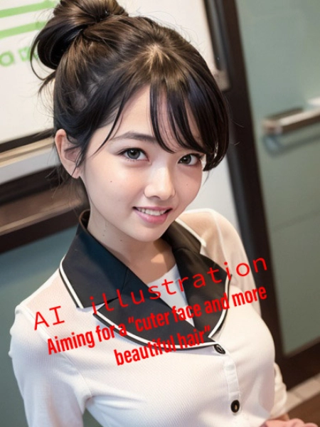 纏め髪の美少女