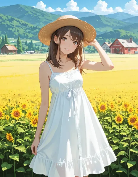 夏服ワンピースの少女