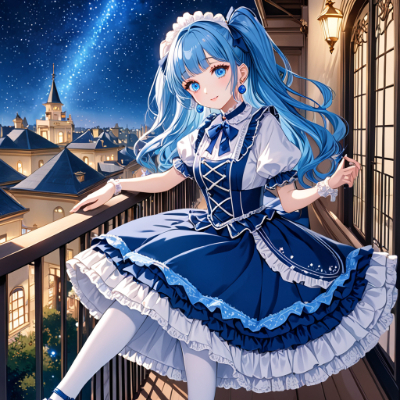 夜のバルコニー