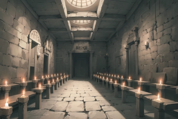 TRPG用背景素材　入ったらいきなり蝋燭が点く部屋