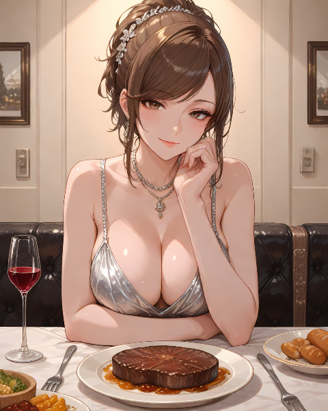 人妻とディナー