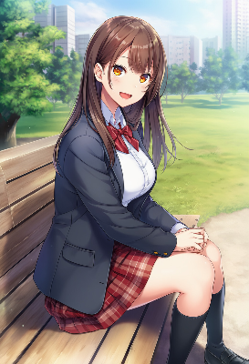 公園のベンチで待つ少女の微笑み