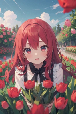 チューリップの花と