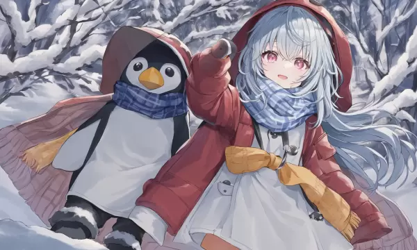 冬と雪とペンギンと