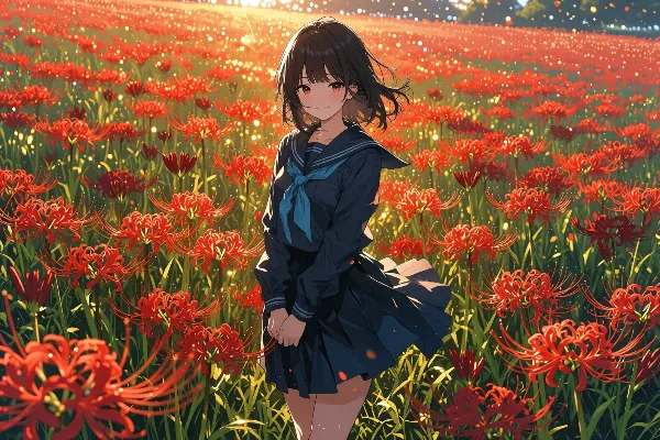 彼岸花の海に佇む少女の秘密