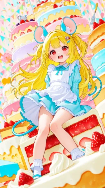 ケーキバイキングのネズミ娘
