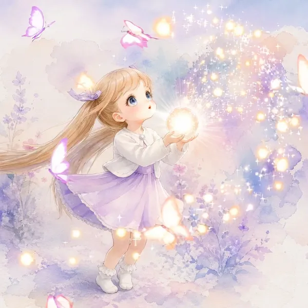 魔法でキラキラ飛ばす女の子