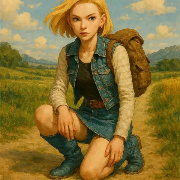 風に揺れる旅の少女