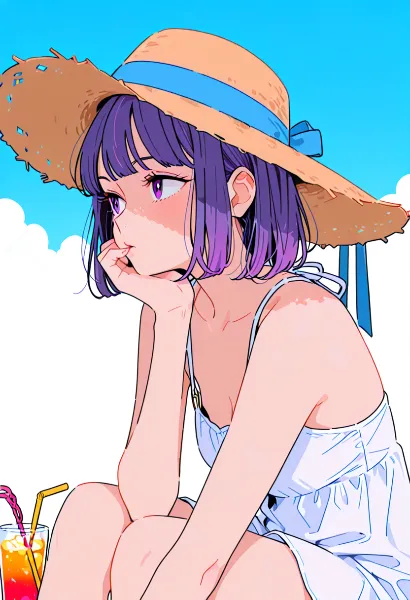 夏の海辺で、少女は想いを馳せる