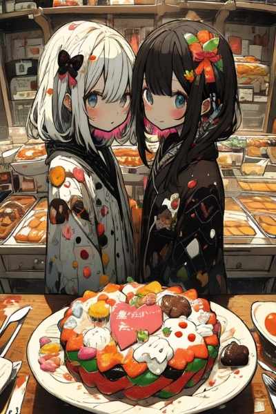 女の子とパンケーキ