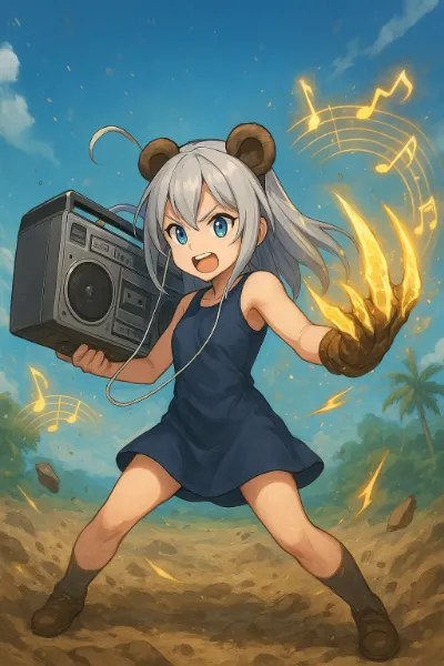 ラジカセを振り回し　「森のくまさん」戦闘