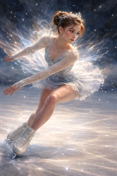 A fairy just before a triple axel