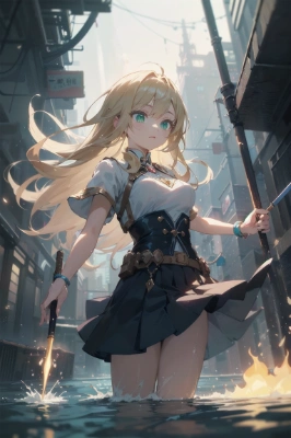 魔法少女は水魔法を使用