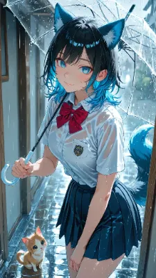 🐺 ペットハウス 〜ウル子、小さな住人と雨宿り〜☔🐾