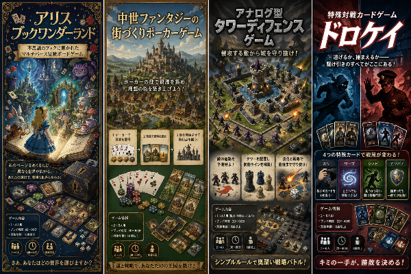 4つのゲームのアイデア