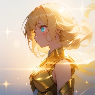 煌めく世界に生きる黄金鎧の少女