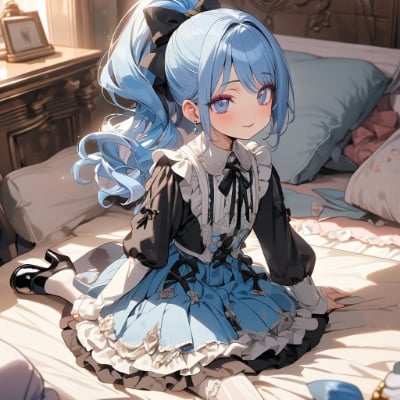 昼下がりの青髪さん