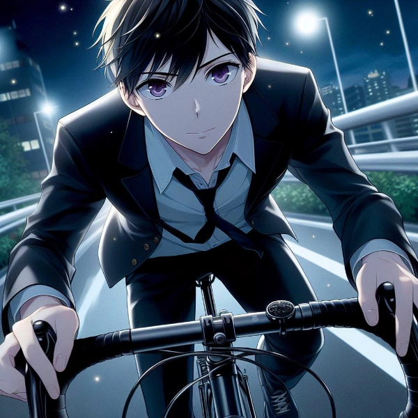 自転車に乗ってる、黒髪短髪男性！！(12枚)