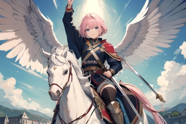 天空騎士：三女エスト「アカネイアの至宝、神剣はここに輝く！　アドラ王が至高神から授かった刃を受けよ！」