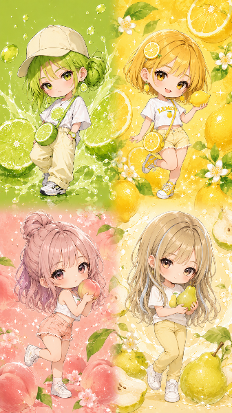 ちびキャラ化♡（ライム、レモン、ピーチ、うらら）