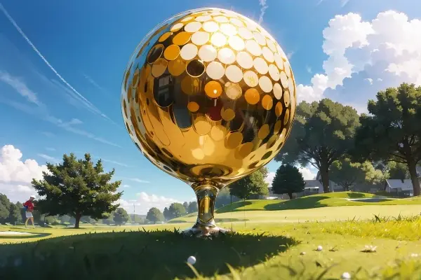 金のゴルフボール