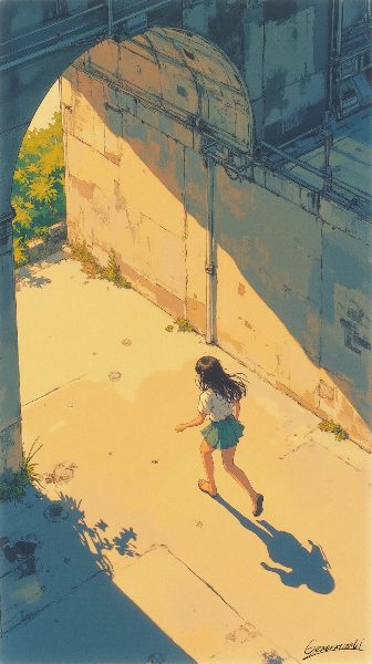 黄昏に染まるコンクリート／スマホ壁紙アーカイブ