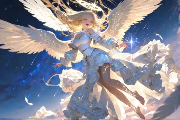 星降る夜に舞う天使お姉さん