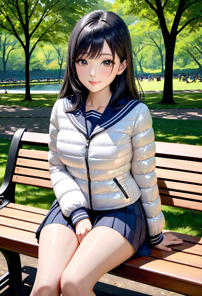 清楚な彼女と公園デート♡