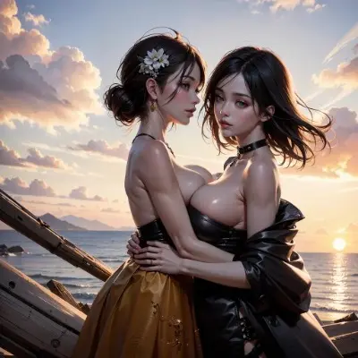 沈むのは夕日でしょうか愛と云う重りを付けた二人でしょうか