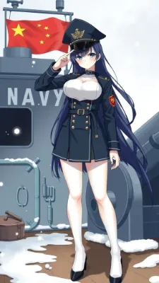 護衛艦で敬礼