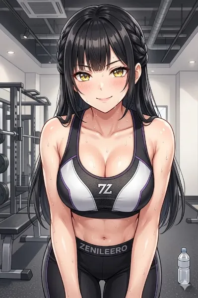 汗輝くジムの秘密トレーニング