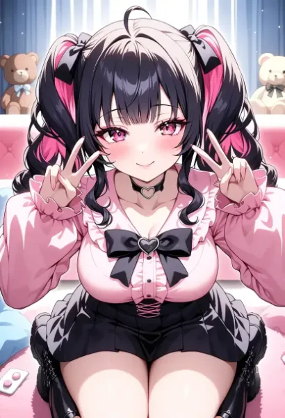 ピンクツインテールのキュートガール