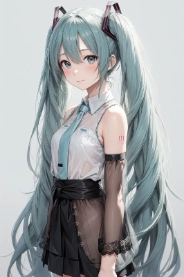 初音ミク タックフレアレースブラウス