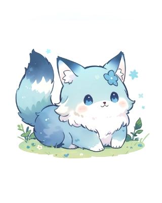 青いきつねさん