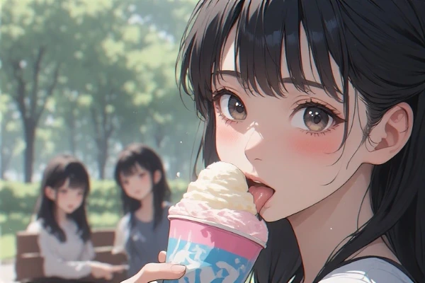 夏の公園で溶ける甘い秘密