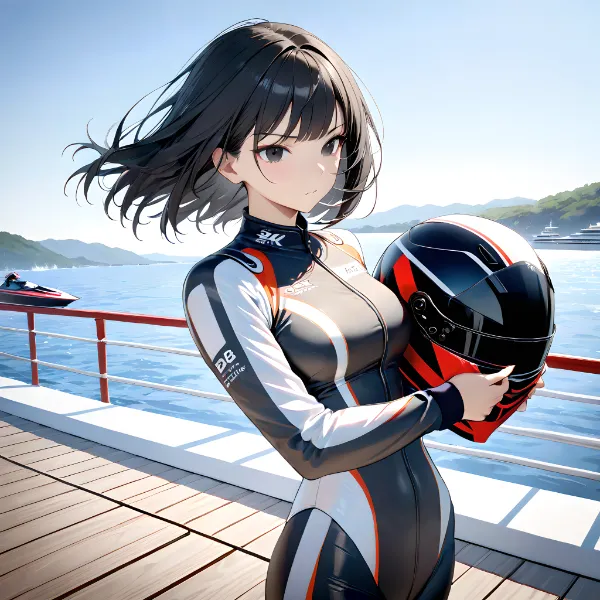 勝利を狙うレーサー風