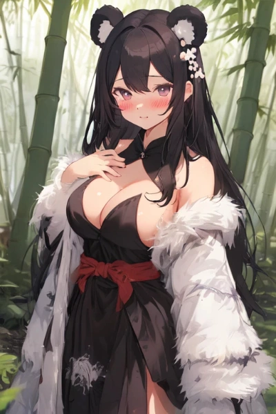 パンダ娘🐼🚺の竹林にいる姿