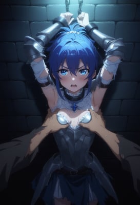 情報を聞き出すために身体を弄ってきた敵兵に抵抗する聖騎士